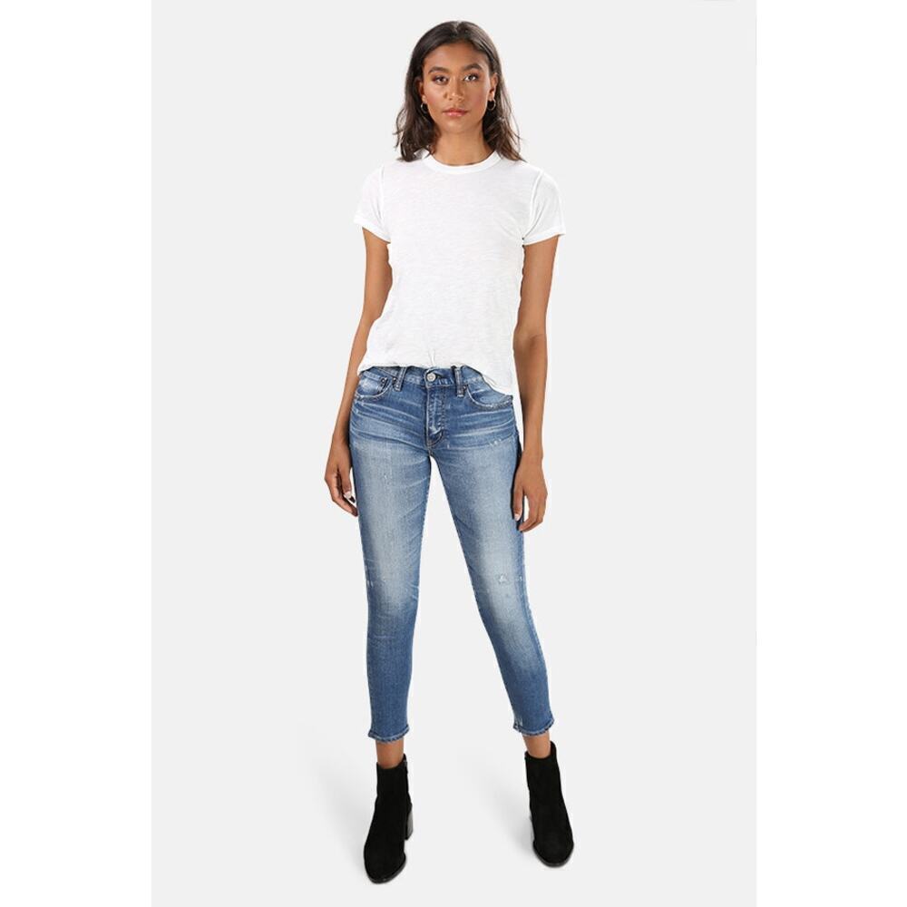 Moussy Vintage Velma Mid Rise Skinny Jeans Dark Blue Wash Women's Size 24
